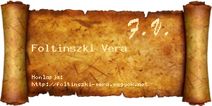 Foltinszki Vera névjegykártya